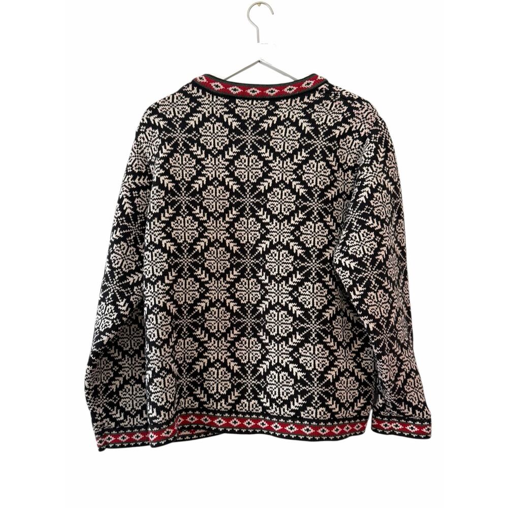 L.L.Bean Nordic Fair Isle Cotton Cardigan Sweater Women’s XL - Picture 8 of 9